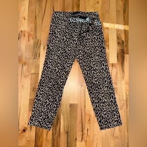 Banana Republic Black and Cream Animal Print Trousers